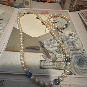 Pearl Necklace and Bracelet Set
